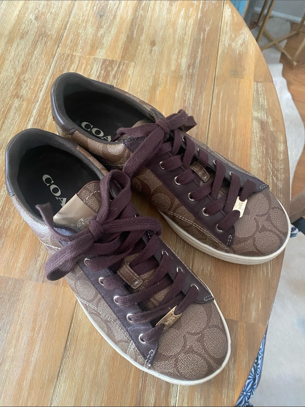 Coach Brown Monogram Low-Top Sneakers